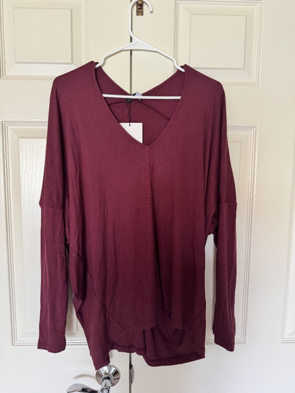 The ribbed dolman long sleeve top